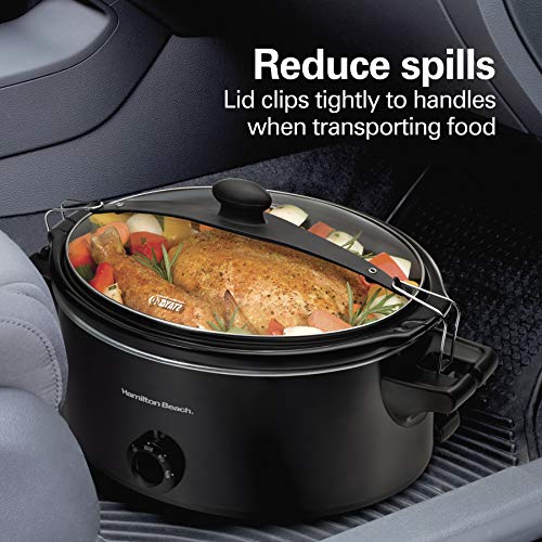 Hamilton Beach Stay or Go Portable Slow Cooker with Lid Lock, Dishwasher-Safe Crock, 6-Quart, Black 33261 - My Kitchen Products