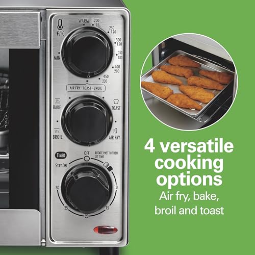 Hamilton Beach Sure-Crisp Air Fryer Toaster Oven Combo, Fits 9” Pizza, 4 Slice Capacity, Powerful Circulation, Auto Shutoff, Stainless Steel (31403) - My Kitchen Products