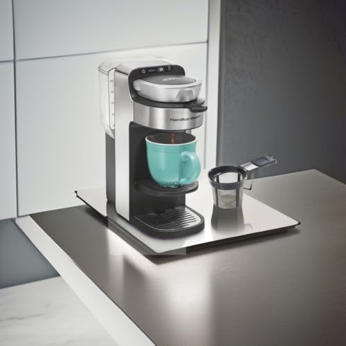Hamilton Beach The Scoop Single Serve Coffee Maker & Fast Grounds Brewer for 8-14oz. Cups, Brews in Minutes, 40oz. Removable Reservoir, Stainless Steel (49987),Silver - My Kitchen Products