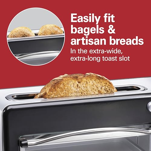 Hamilton Beach Versatile 2-in-1 Countertop Toaster Oven & Long Slot 2 Slice Toaster for Toasting & Baking, Automatic Shut Off, Shade Selector, Temperature Control, Compact Retro Design, Black (22725) - My Kitchen Products