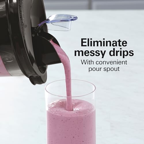 Hamilton Beach Wave Crusher Blender For Smoothies With 40 Oz Glass Jar and 14 Functions, Ice Sabre Blades & 700 Watts for Consistently Smooth Results, Black + Stainless Steel (54221) - My Kitchen Products