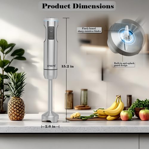 Handheld Immersion Blender Bundle, 1000W Powerful 12-in-1 Set for Smoothies,Orange Juicer,Minced meat,Milk frother,Egg Beater, Dough Hook, Vegetable Chopper, Potato Masher - My Kitchen Products