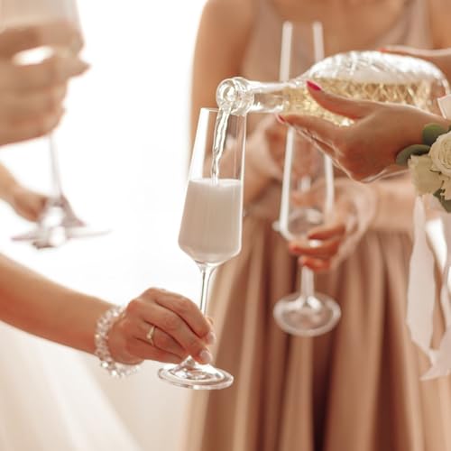 Haoxishui Champagne Glasses 8.5 OZ, Champagne Flutes set of 2, Unique Champagne Gift for Birthday, Wedding, Anniversary, Ideal for Home Bar, Parties etc - My Kitchen Products