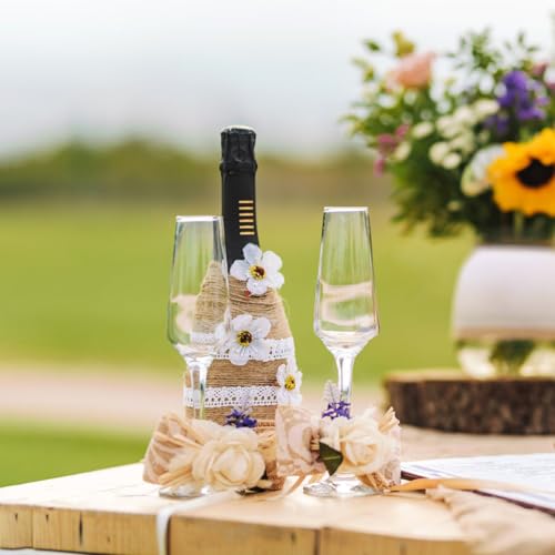 Haoxishui Champagne Glasses 8.5 OZ, Champagne Flutes set of 2, Unique Champagne Gift for Birthday, Wedding, Anniversary, Ideal for Home Bar, Parties etc - My Kitchen Products