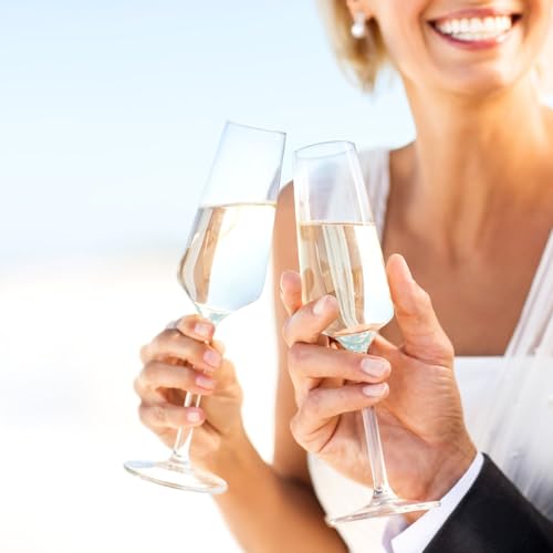 Haoxishui Champagne Glasses 8.5 OZ, Champagne Flutes set of 2, Unique Champagne Gift for Birthday, Wedding, Anniversary, Ideal for Home Bar, Parties etc - My Kitchen Products
