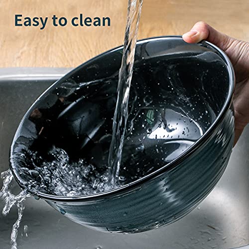 HASENSE Ceramic Serving Bowls, 9 Inch Large Salad Bowls for Kitchen, 84 Ounce Mixing Bowl Set of 2, Ideal for Soup Pho Pasta Popcorn, Dishwasher & Microwave Safe(Blue) - My Kitchen Products