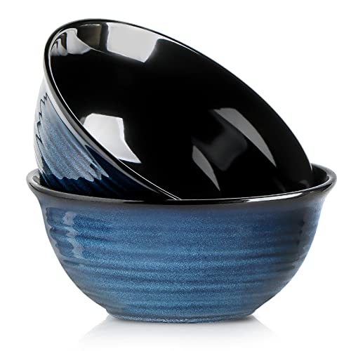 HASENSE Ceramic Serving Bowls, 9 Inch Large Salad Bowls for Kitchen, 84 Ounce Mixing Bowl Set of