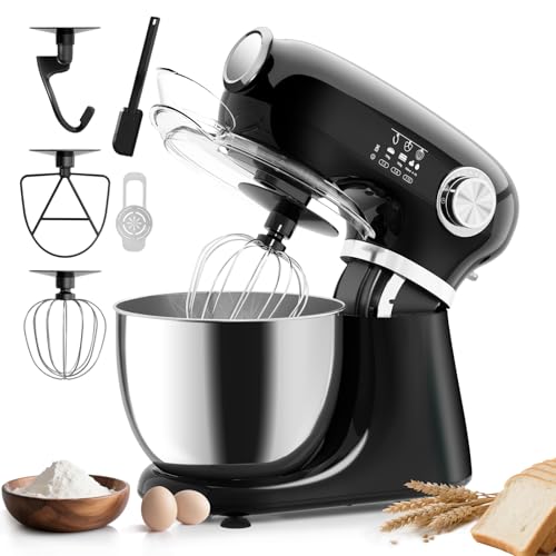 HAVATO Stand Mixer,12 Speed Tilt-Head Electric Mixer With 5.3 Quart Stainless Steel Mixing Bowl,Kitchen Mixer With Egg Whisk, Dough Hook, Beater & Baking Spatula, BLACK - My Kitchen Products