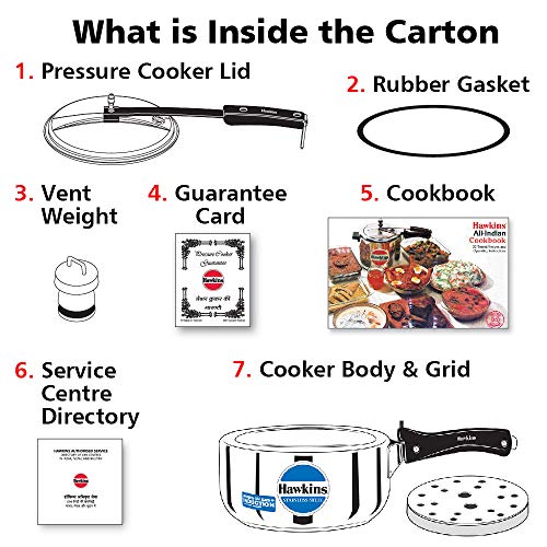 Hawkins 3 Litre Inner Lid Pressure Cooker, Stainless Steel Cooker, Wide Design Pan Cooker, Induction Cooker, Silver (HSS3W) - My Kitchen Products