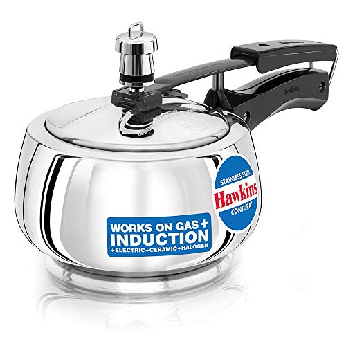 Hawkins Stainless Steel Contura Induction Compatible Inner Lid Pressure Cooker, 1.5 Litre, Silver (SSC15) - My Kitchen Products