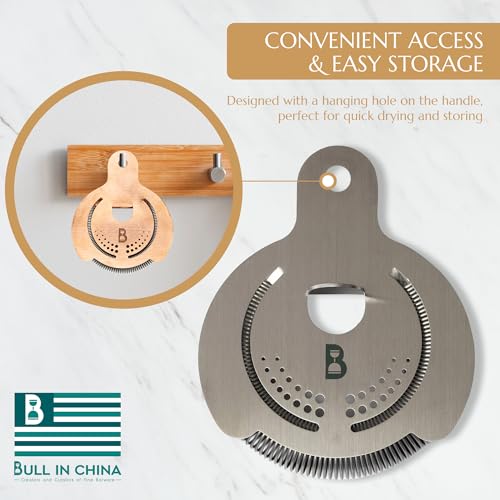 Hawthorne Strainer by Bull in China In Stainless Steel - Made In USA - High Density Spring Cocktail Strainer for Boston Shakers and Mixing Glasses for Bars & Bartenders - My Kitchen Products