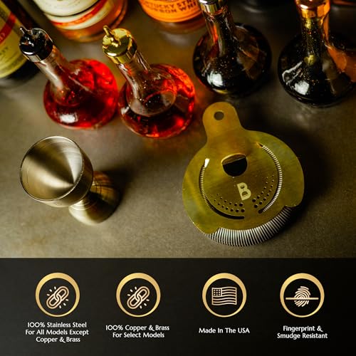 Hawthorne Strainer by Bull in China In Stainless Steel - Made In USA - High Density Spring Cocktail Strainer for Boston Shakers and Mixing Glasses for Bars & Bartenders - My Kitchen Products