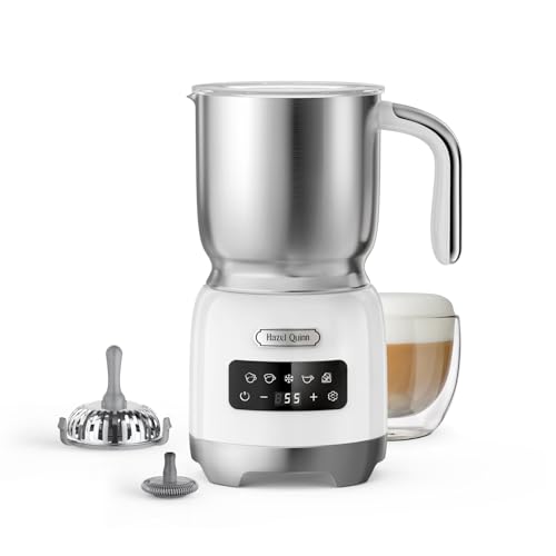 Hazel Quinn Milk Frother, Hot & Cold, Detachable Jug, 400ml, Pearl White - My Kitchen Products