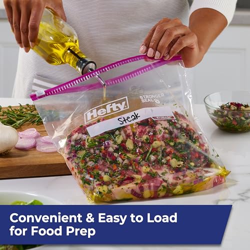 Hefty Slider Kitchen Storage Bags, Gallon Size, Zipper Closure, 66 Count - My Kitchen Products