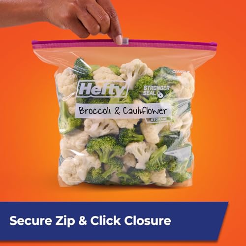 Hefty Slider Kitchen Storage Bags, Gallon Size, Zipper Closure, 66 Count - My Kitchen Products