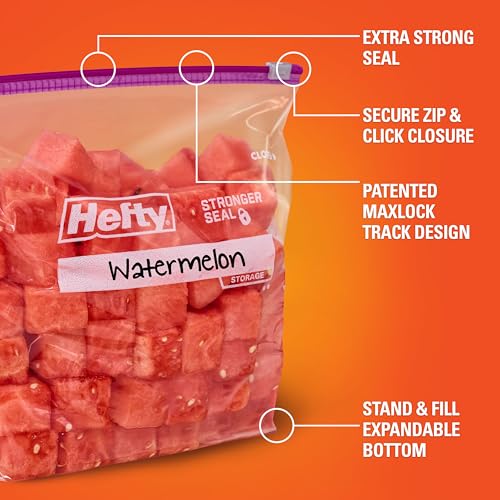 Hefty Slider Kitchen Storage Bags, Gallon Size, Zipper Closure, 66 Count - My Kitchen Products