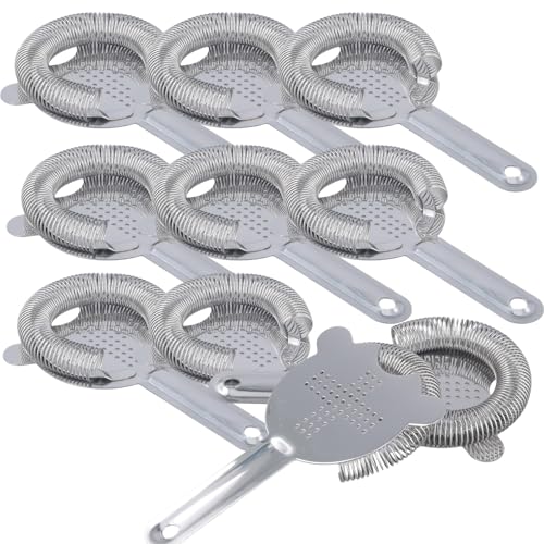 HEIHAK 10 PCS Cocktail Strainer Bulk, 3.9 X 6.5 Inch Stainless Steel Bar