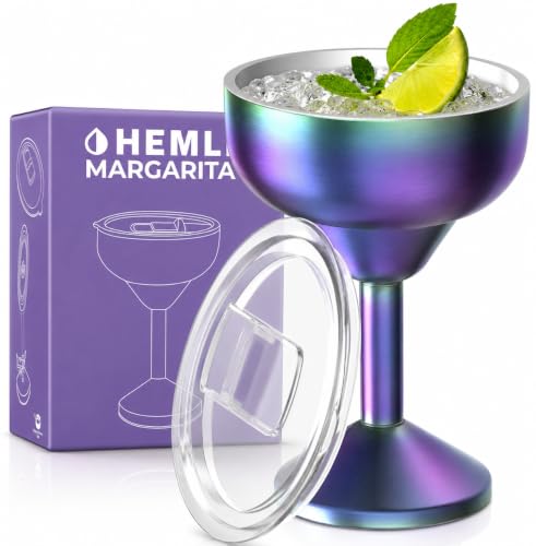 Hemli Insulated Margarita Glass, Cocktail Tumbler with Lid, Stainless Steel Vacuum Insulated, Keeps Drinks Cold for 12 Hours - My Kitchen Products