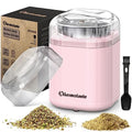 Hermolante Herb and Spice Grinder, 200W Electric With Stainless Steel Blade, Cleaning Brush - Compact Size 5.11in (Pink) - My Kitchen Products
