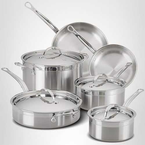 Hestan - ProBond Collection - Professional Clad Stainless Steel 10-Piece Ultimate Cookware Set, Induction Cooktop Compatible - My Kitchen Products