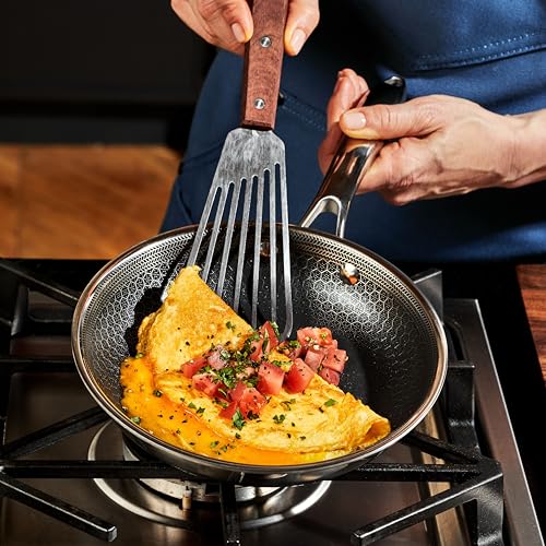HexClad Hybrid Nonstick 6-Piece Frying Pan Set, 8, 10 and 12-Inch Frying Pans with Tempered Glass Lids, Stay-Cool Handles, Dishwasher and Oven Safe, Induction Ready, Compatible with All Cooktops - My Kitchen Products