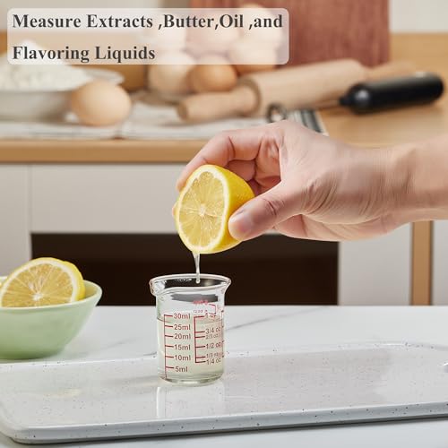 High Borosilicate Glass Measuring Cup with V-Shaped Spout, 30ml (1oz) | Pack of 2 – Precision Glass Measuring Cup for Kitchen & Bar - My Kitchen Products