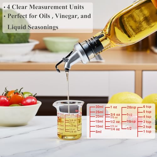 High Borosilicate Glass Measuring Cup with V-Shaped Spout, 30ml (1oz) | Pack of 2 – Precision Glass Measuring Cup for Kitchen & Bar - My Kitchen Products