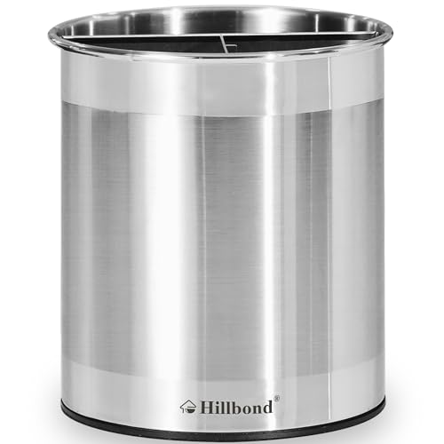 Hillbond 7.5x6.9 Inch EXTRA LARGE Utensil Holder for Countertop, Stainless Steel Rotating Organizer with Removable