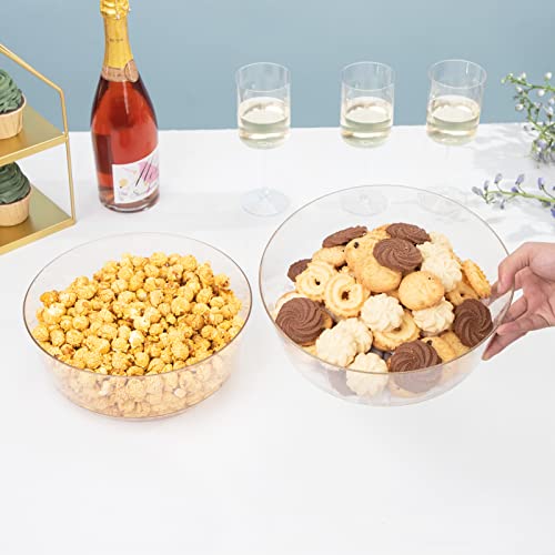 Hioasis 8 Pack Plastic Serving Bowls 128oz Gold Glitter Plastic Bowls Heavy Duty Disposable Serving Bowls for Party Snack & Salad & Candy & Bar Buffet - My Kitchen Products
