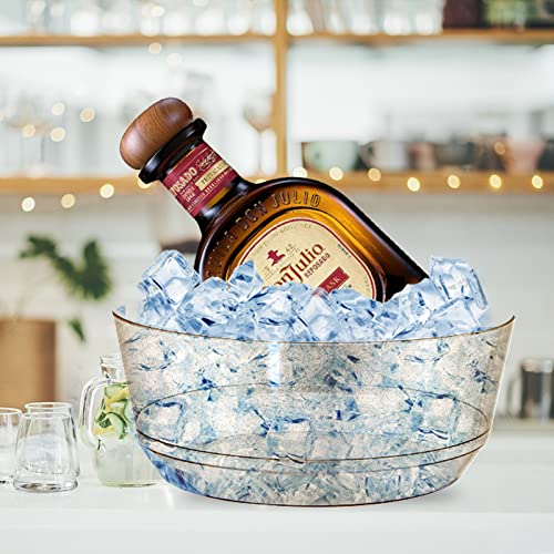 Hioasis 8 Pack Plastic Serving Bowls 128oz Gold Glitter Plastic Bowls Heavy Duty Disposable Serving Bowls for Party Snack & Salad & Candy & Bar Buffet - My Kitchen Products