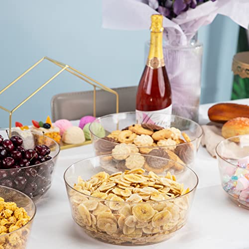 Hioasis 8 Pack Plastic Serving Bowls 128oz Gold Glitter Plastic Bowls Heavy Duty Disposable Serving Bowls for Party Snack & Salad & Candy & Bar Buffet - My Kitchen Products