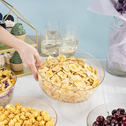 Hioasis 8 Pack Plastic Serving Bowls 128oz Gold Glitter Plastic Bowls Heavy Duty Disposable Serving Bowls for Party Snack & Salad & Candy & Bar Buffet - My Kitchen Products