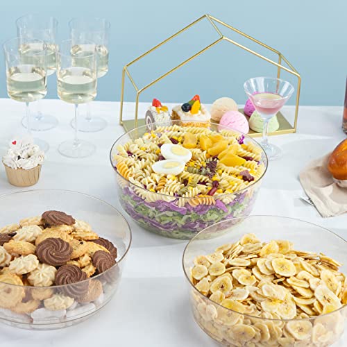 Hioasis 8 Pack Plastic Serving Bowls 128oz Gold Glitter Plastic Bowls Heavy Duty Disposable Serving Bowls for Party Snack & Salad & Candy & Bar Buffet - My Kitchen Products