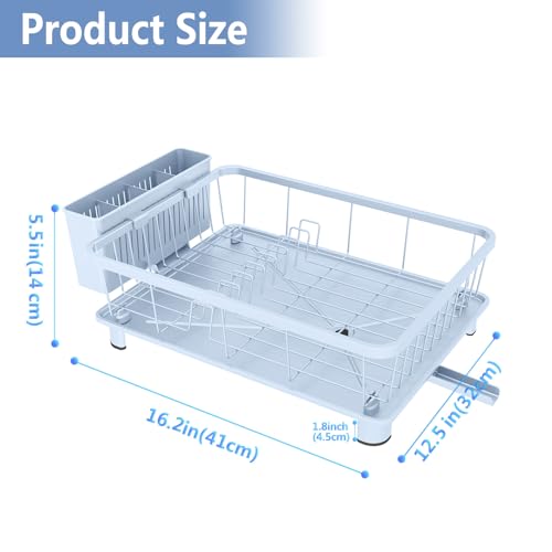 Hiviweer Blue Dish Drying Rack, Dish Rack,Space-Saving Dish Racks for Kitchen Counter with Utensil Holder,Gifts for Women Mothers Day, Kitchen Gadgets & Decor - My Kitchen Products