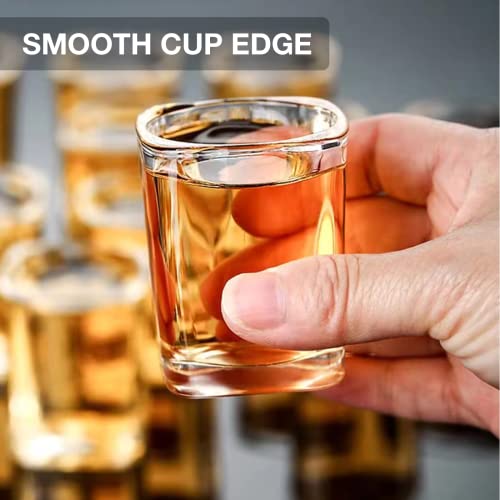 Hlukana 6 Pack Heavy Base Shot Glasses Set, 2.2 oz Clear Tequila Square Shot Glass Bulk, Espresso Shot Glass for Vodka, Whiskey, Tequila, Espressos, Spirits & Liquors - My Kitchen Products