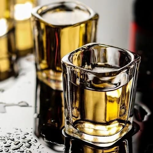 Hlukana 6 Pack Heavy Base Shot Glasses Set, 2.2 oz Clear Tequila Square Shot Glass Bulk, Espresso Shot Glass for Vodka, Whiskey, Tequila, Espressos, Spirits & Liquors - My Kitchen Products
