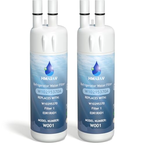 HMASAV W10295370A Water Filter Replacement, Compatible with Everydrop Filter 1, Whirlpool EDR1RXD1, EDR1RXD1B, W10295370, WHR1RXD1, KAD1RXD1, P4RFKB2, P8RFWB2L, 46-9930, 46-9081 2PACK - My Kitchen Products