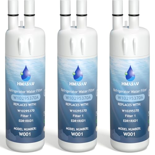 HMASAV W10295370A Water Filter Replacement, Compatible with Whirlpool EDR1RXD1, Everydrop Filter 1, EDR1RXD1B, W10295370, WHR1RXD1, KAD1RXD1, P4RFKB2, P8RFWB2L, 46-9930, 46-9081 3PACK - My Kitchen Products