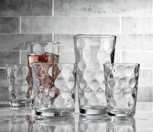 Home Essentials 12-pc Galaxy Glassware - Drinking Glasses, Mixed Drinkware Set. Highball 17 oz. Rock 13 oz. Juice 7 oz. Glass Tumblers - My Kitchen Products