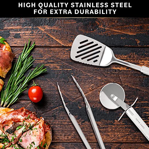 Home Hero 54-Piece Stainless Steel Kitchen Utensils Set - Heat-Resistant Nonstick Silicone & Stainless Steel Cooking Utensils - Complete Tools with Slotted Spoon & Pasta Spoon - Pack of 54, Silver - My Kitchen Products