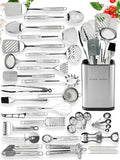 Home Hero 54-Piece Stainless Steel Kitchen Utensils Set - Heat-Resistant Nonstick Silicone & Stainless Steel Cooking Utensils - Complete Tools with Slotted Spoon & Pasta Spoon - Pack of 54, Silver - My Kitchen Products