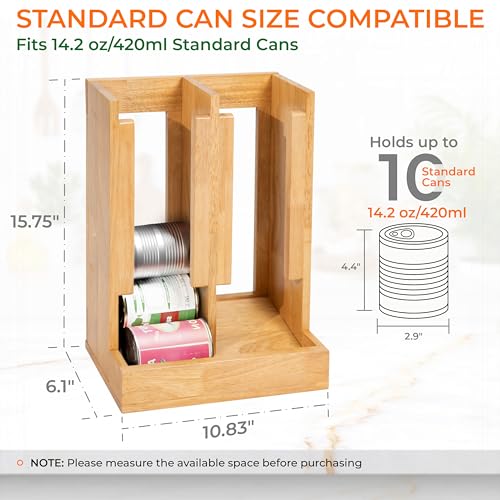 HOMESTEAD Wooden Can Organizer for Pantry, Solid Wood Canned Food Rack, Holds Standard 14.2 oz Cans, Space-Saving Kitchen Storage for Cabinets & Countertops, Natural - My Kitchen Products
