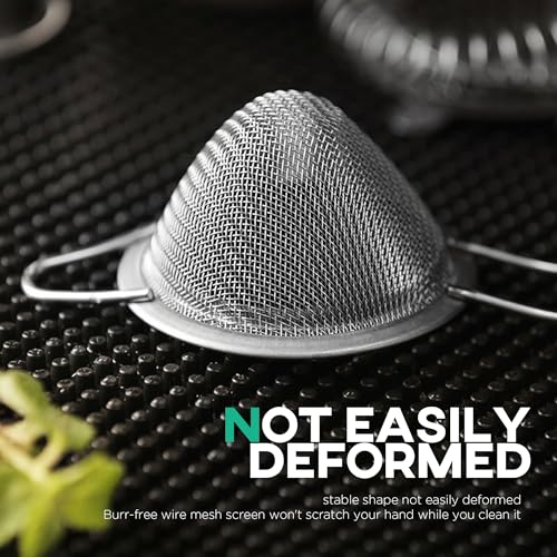 Homestia 2 Piece 3.3" Fine Mesh Strainer for Kitchen, 304 Stainless Steel Cocktail Sieve Sifters for Food, Liquid Strainer for Drinks, Tea, Coffee, Juice, Flour, Fruits, Vegetables (Silver, 2 Pack) - My Kitchen Products
