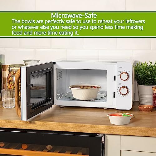 Homestockplus 48 Oz Disposable Bowls - Heavy Duty and Compostable Bowl - Made from Sugarcane and Bamboo Fibers, Microwave Safe - Large Paper Bowl for Soup, Salad, Ramen, Popcorn, etc. [50 Pack] - My Kitchen Products
