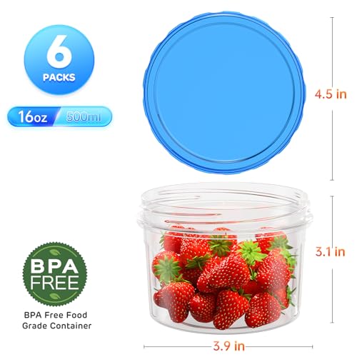 HOMETALL Freezer Storage Containers, [12 Pack-16 Oz] Airtight Plastic Food Storage Containers with Twist Top Lids, Soup, Meal Prep Containers | BPA Free | Stackable | Leakproof - My Kitchen Products