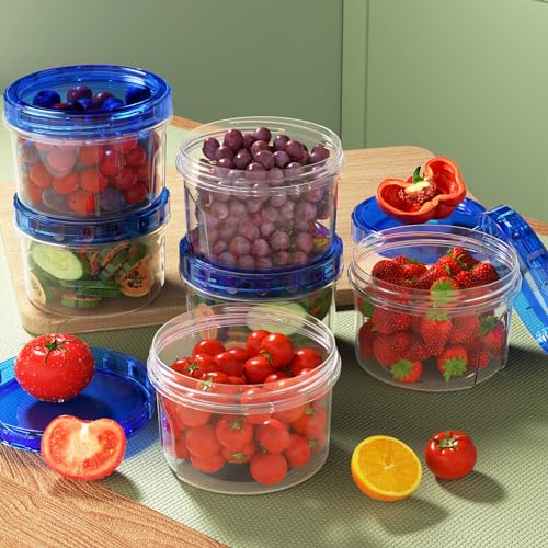 HOMETALL Freezer Storage Containers, [12 Pack-16 Oz] Airtight Plastic Food Storage Containers with Twist Top Lids, Soup, Meal Prep Containers | BPA Free | Stackable | Leakproof - My Kitchen Products