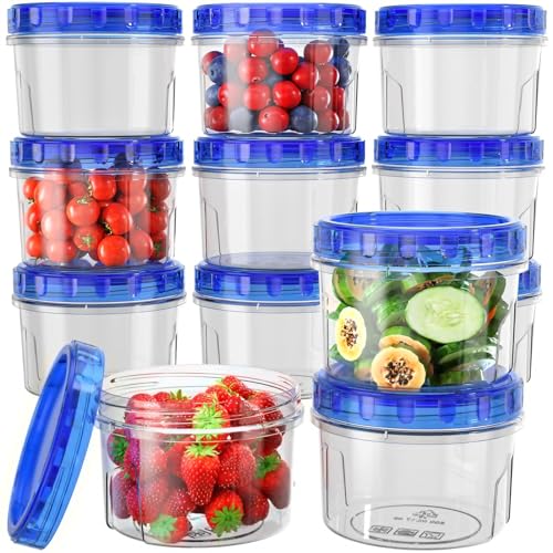 HOMETALL Freezer Storage Containers, [12 Pack-16 Oz] Airtight Plastic Food Storage Containers with Twist Top Lids, Soup, Meal Prep Containers | BPA Free | Stackable | Leakproof - My Kitchen Products