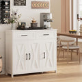 Homhedy Sideboard Buffet Cabinet, Coffee Bar Storage Cabinet with Drawers and Doors, Farmhouse Kitchen Cabinet with Adjustable Shelves, for Kitchen, Dining Room, Living Room, White - My Kitchen Products