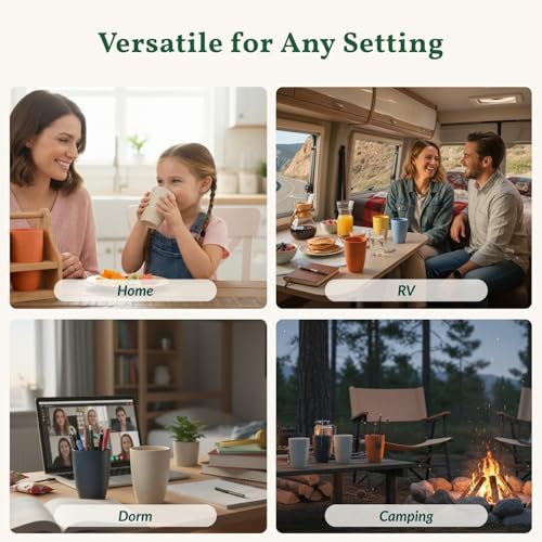 Homienly Plastic Cups Alternatives Unbreakable Drinking Glasses Wheat Straw Cup Sets for Kitchen Camping Party RV Stackable Water Tumblers Dishwasher Freezer & Microwave Safe 6 PCS (12OZ, Multi) - My Kitchen Products