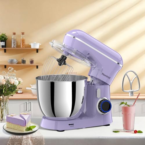 Honinst Stand Mixer, 6.5QT 10-Speed Tilt-Head Electric Stand Mixer, 3-In-1 Kitchen Mixer with Bowl, Dough Hook, Whisk and Beater, Food Mixer for Baking, Cake and Most Home Cooks, Purple - My Kitchen Products
